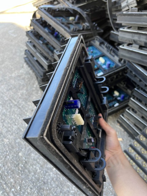 Daktronics 8x8 orange LED panel side