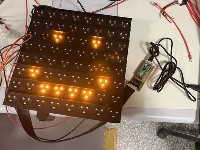 The PCB being tested before final assembly
