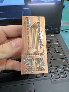 The PCB after soldering it (bottom)